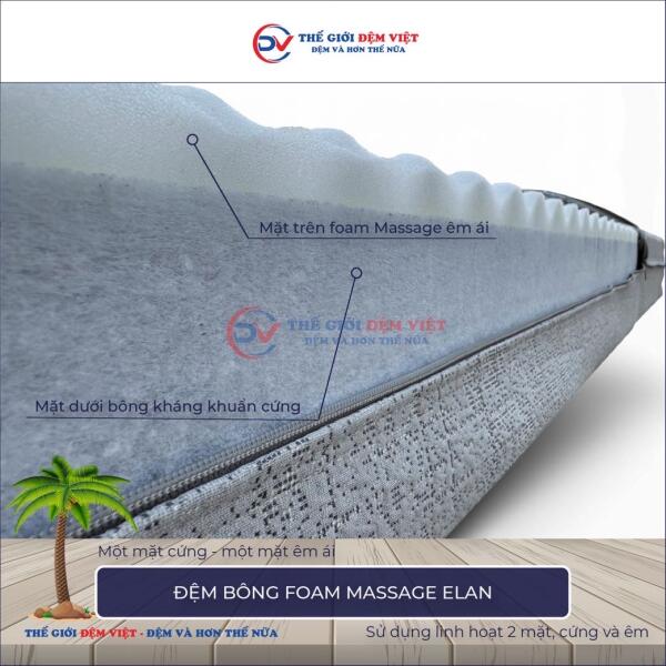 Đệm bông ép mix foam Massage Elan